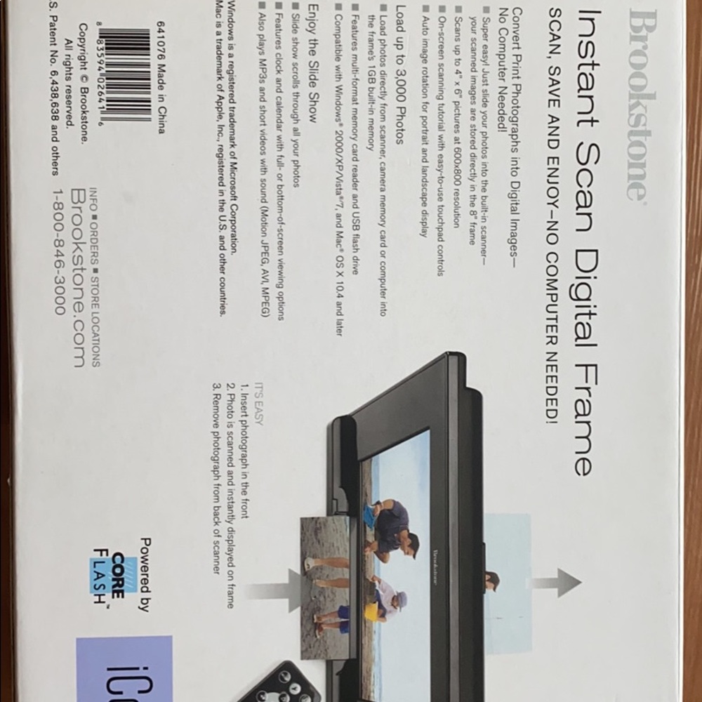 Brookstone instant scan digital frame